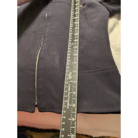 Louben Canada black zip up Jacket blazer top triacetate career womens Size 2 - Picture 7 of 7